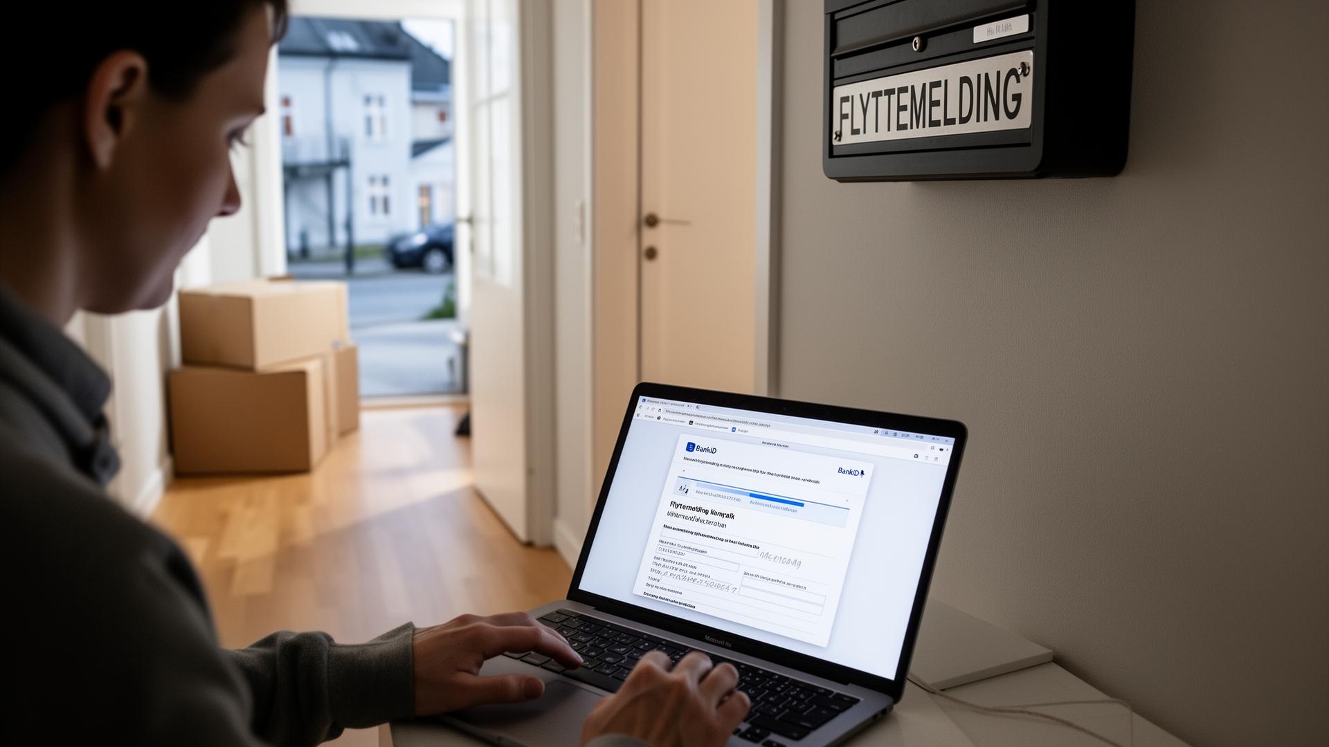 Skjema for flyttemelding til Folkeregisteret med norsk pass
